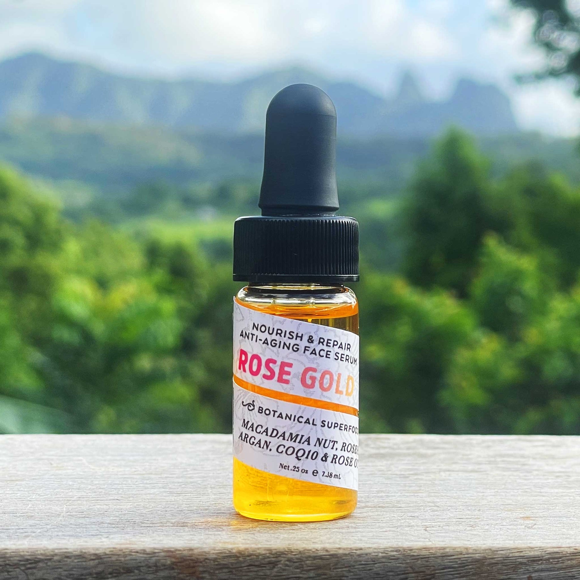 Rose Gold 1/4 oz bottle outdoors