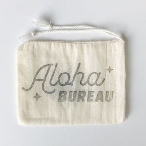 Hand stamped, Small Reusable Cotton Muslin Bag